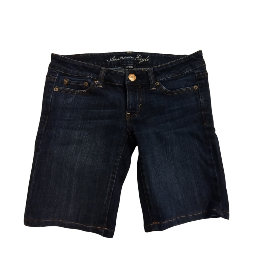 EUC American Eagle Dark Denim Bermuda Shorts Size 2 Summer